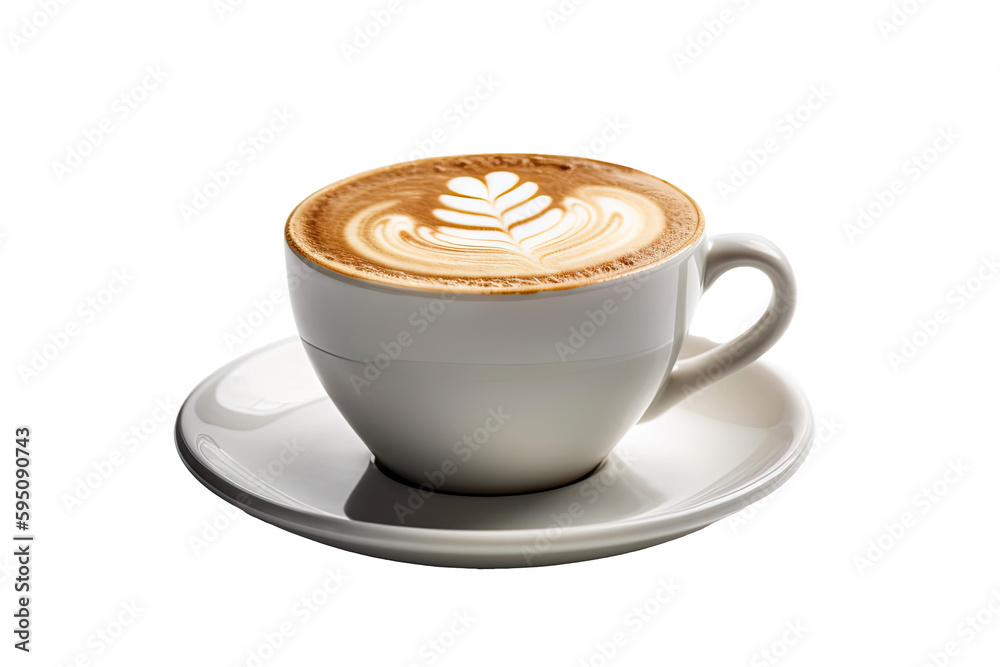 Cup of latte transparent background, ultra sharp, Generative AI Cup of latte transparent background, ultra sharp, Generative AI
