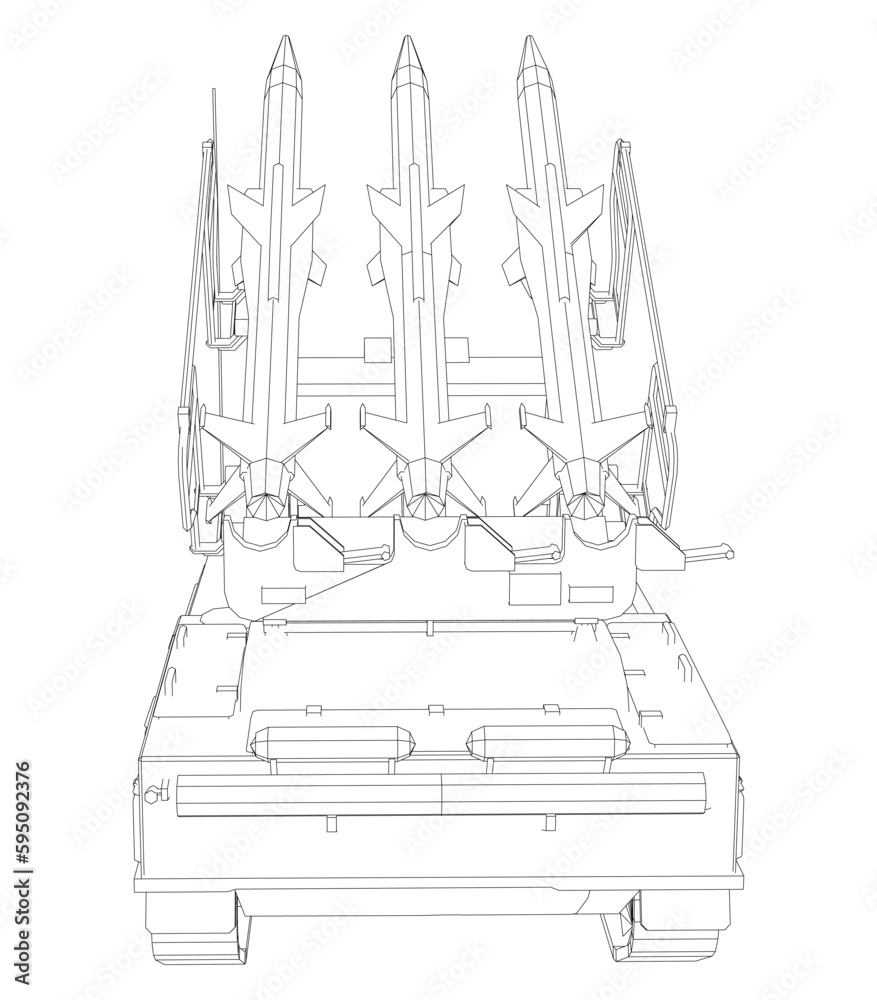 Rocket launcher ready to attack. EPS10 format. Vector created of 3d
