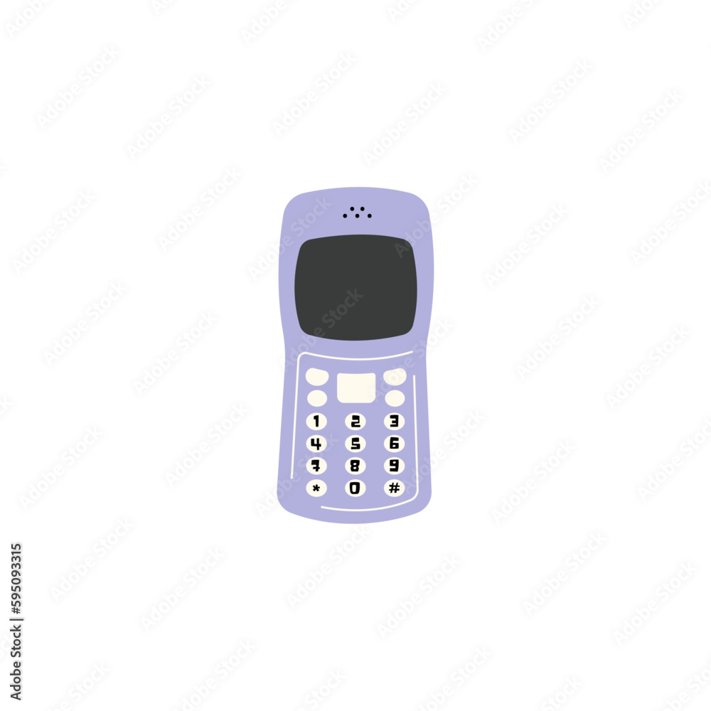 Mobile phone isolated on white. Communication device. Vector illustration. Mobile phone isolated on white. Communication device. Vector illustration.