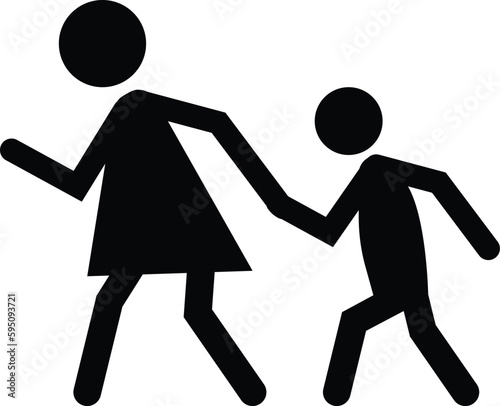 School Children Crossing the Road Icon Sign