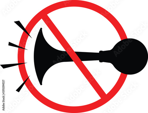 Horn Squeeze Bulb Noise Prohibited Sign