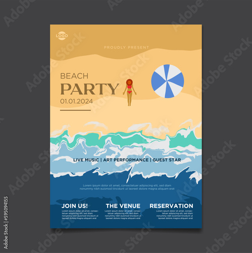 Beach party poster template