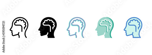 Simple vector icon on a theme head