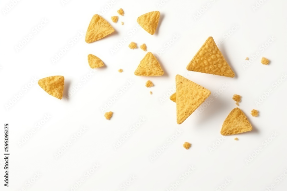 Corn chips of triangular shape levitate