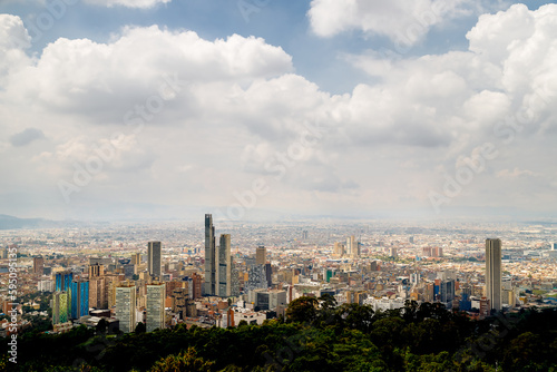 Panoramic view of Bogota (Colombia) from Monserrate hill