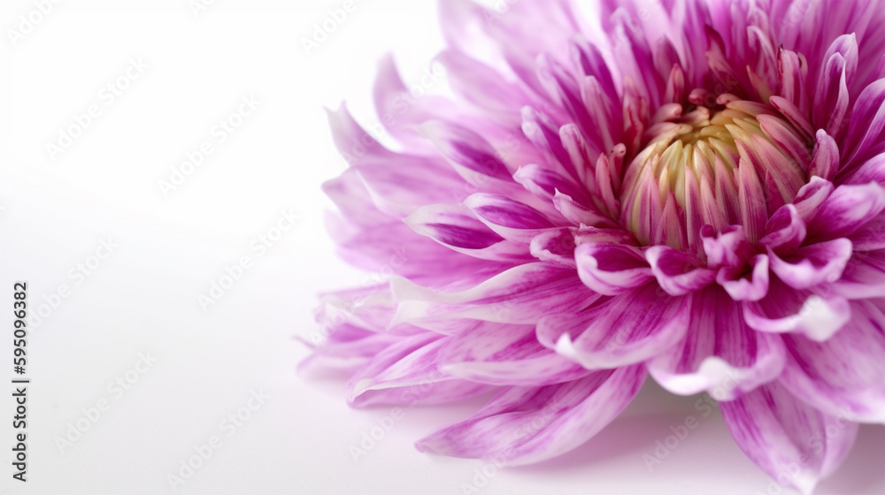 Violette Blüte auf weissem Hintergrund, generative KI