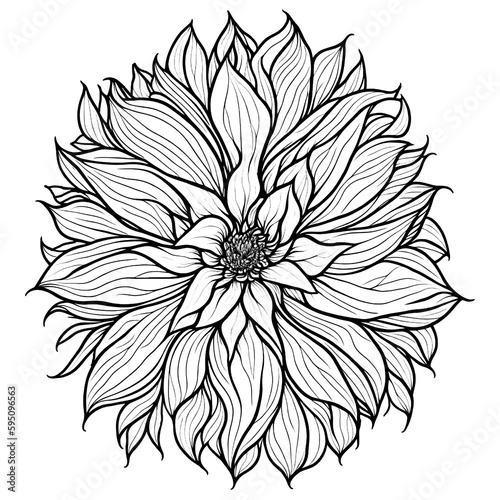 Flower Mandala. Vintage decorative elements. Coloring book page. Outline hand draw