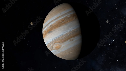 Fototapeta Naklejka Na Ścianę i Meble -  Space probe flying to Jupiter. Space exploration. 3D illustration.