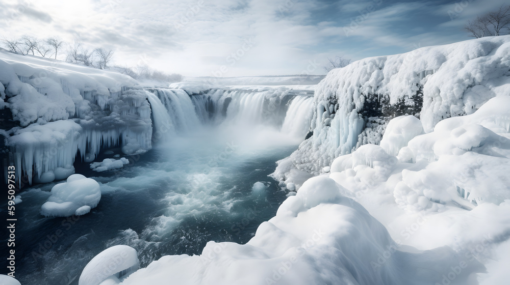 waterfall in winter