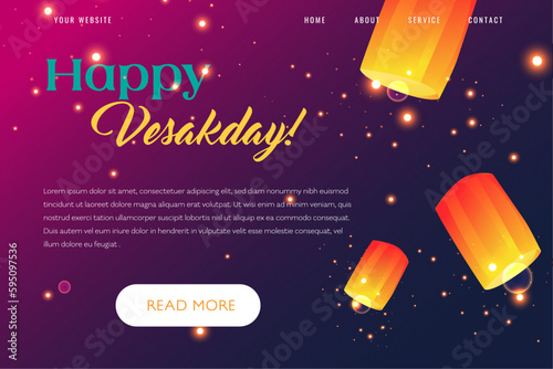 Happy Buddha Purnima Vesak Festival Landing Page design Templates 
