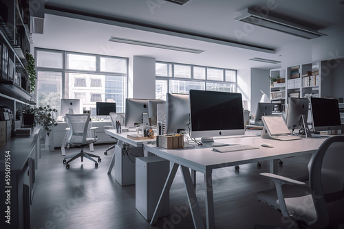 Workspace office interior	
