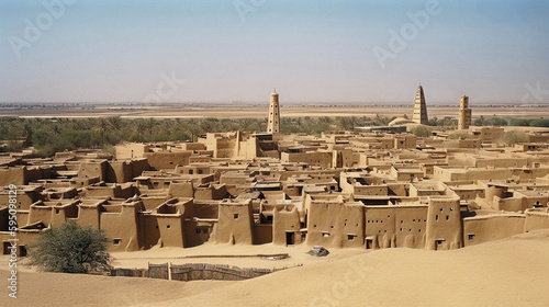 Ancient Mud-Brick City of Timbuktu - generative AI