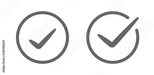 Check mark symbol. Approve outline icon with editable stroke. Vector stock illustration.