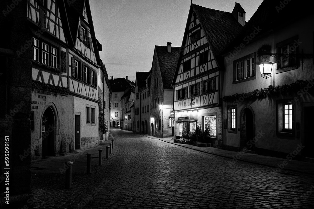 Historic town of Rothenburg ob der Tauber - generative AI
