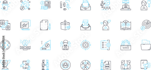 Team Leaders linear icons set. Motivational, Strategic, Decisive, Empathetic, Inspirational, Organized, Collaborative line vector and concept signs. Innovative,Assertive,Visionary outline