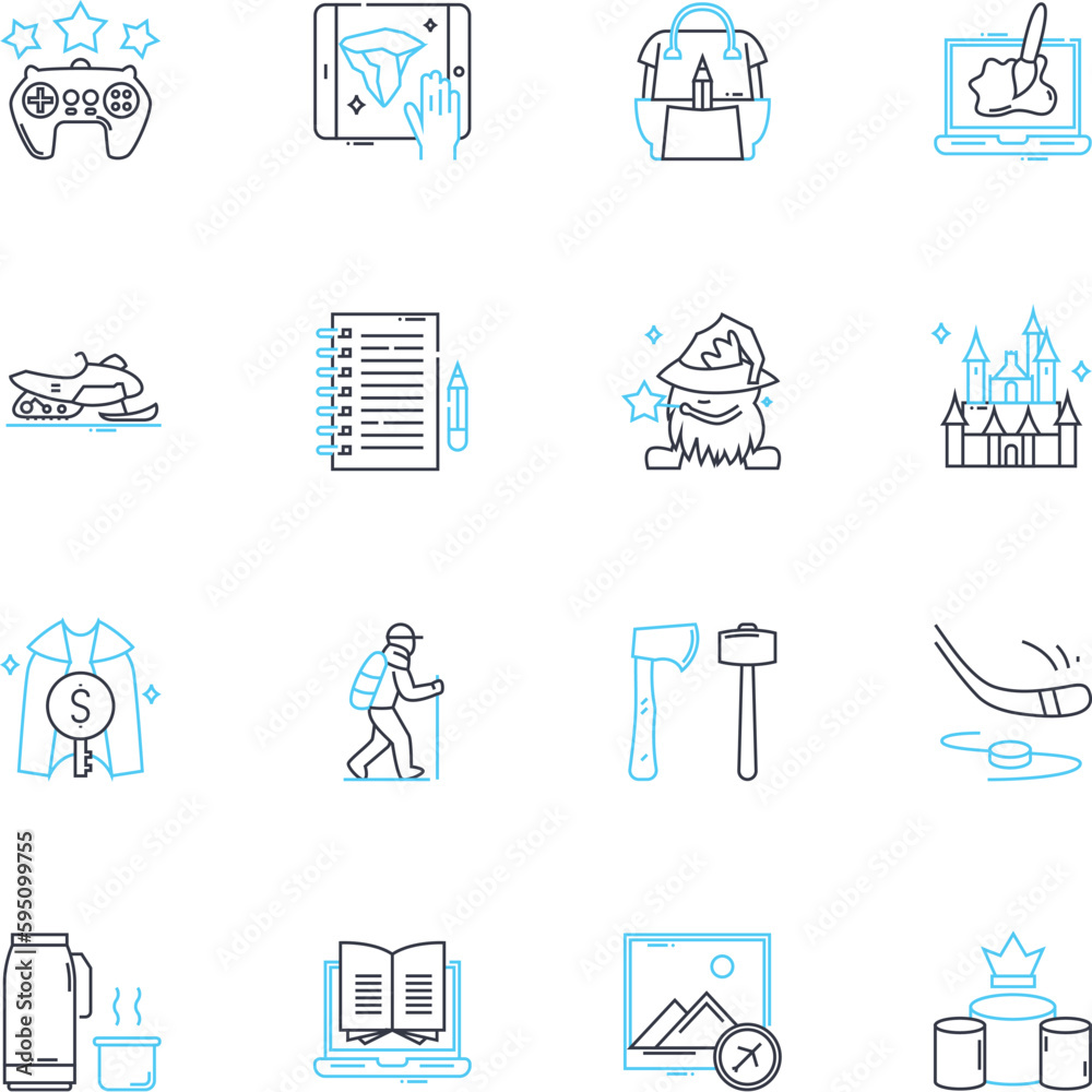 Fototapeta premium Global commerce linear icons set. Trade, Export, Import, Logistics, Conversion, Currency, Tariff line vector and concept signs. Customs,Supply chain,Sales outline illustrations