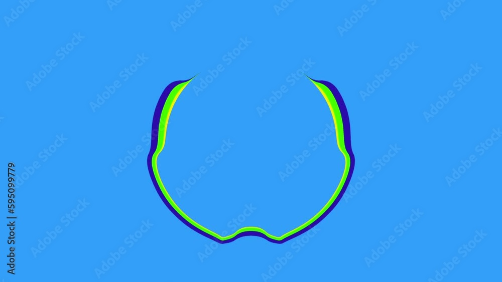 Animation video audio visualizer effect on blue screen background