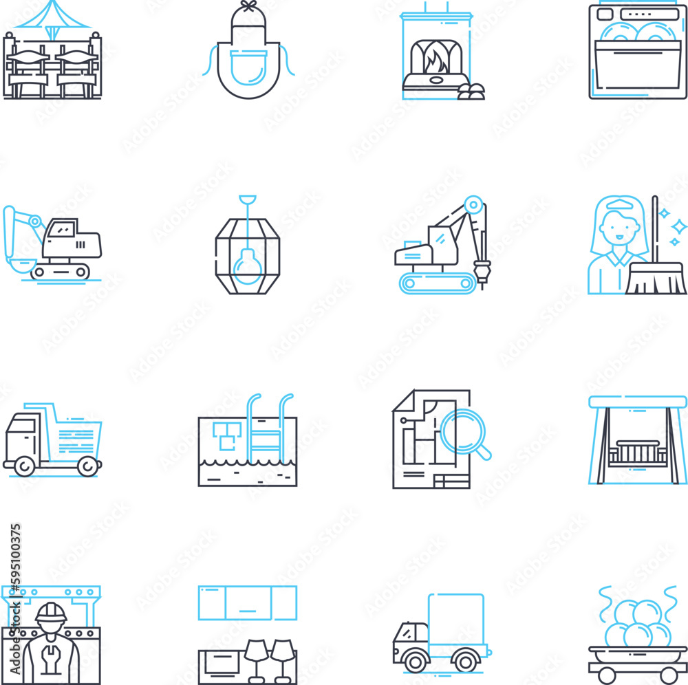 Abode linear icons set. Home, Dwelling, Habitat, Household, Residence, Nest, Domicile line vector and concept signs. Shelter,House,Quarters outline illustrations Abode linear icons set. Home, Dwelling, Habitat, Household, Residence, Nest, Domicile line vector and concept signs. Shelter,House,Quarters outline illustrations
