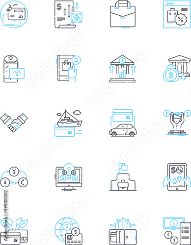 Community investments linear icons set. Philanthropy, Donations, Social impact, Grants, Endowments, Charity, Empowerment line vector and concept signs. Grassroots,Fundraising,Social responsibility