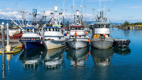 USA, Alaska, Homer. Fishing boats at marina. photo