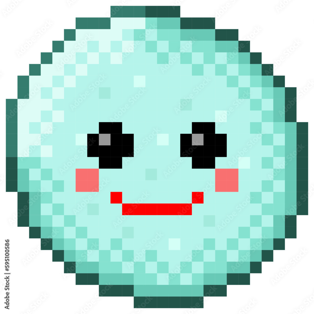 Obraz premium Smile shape icon pixel art. Vector illustration. 