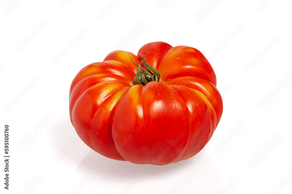 Tomato isolated on white background top view