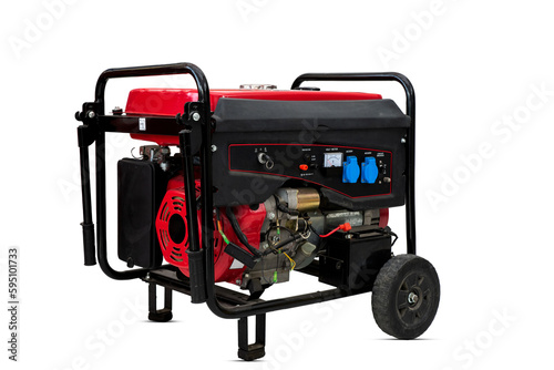Portable electric generator isolated on white