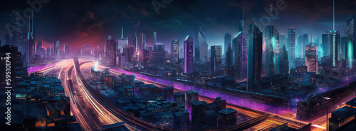 Futuristic Metropolis Cityscape - generative AI