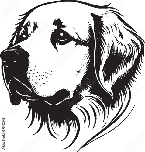 Vector illustration of a dog portrait against a white background.