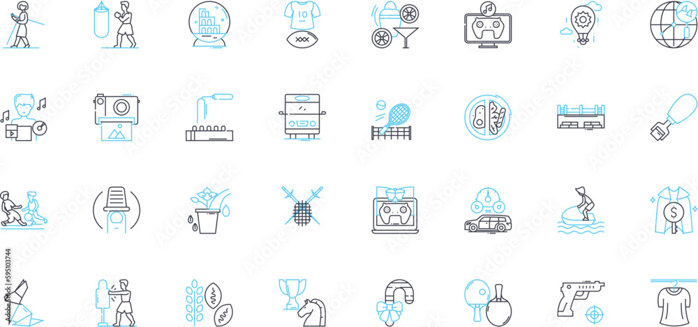 Mindfulness meditation linear icons set. Present, Awareness, Breath, Calm, Focus, Stillness, Relaxation line vector and concept signs. Mindful,Insight,Attention outline illustrations