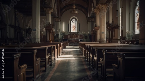 Billede på lærred Traditional church interior