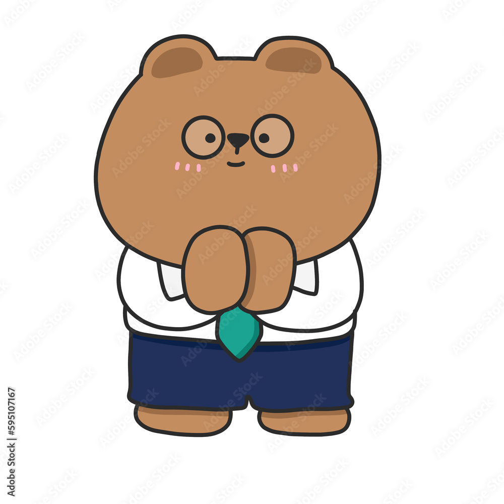 Fototapeta premium brown bear cartoon character