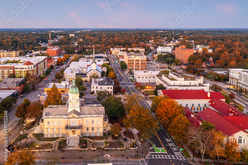 Athens, Georgia, USA downtown from Above