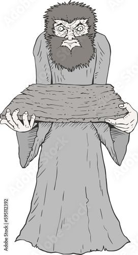 Medieval man with tray