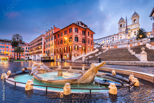 Принти на полотні Spanish Steps in Rome, Italy