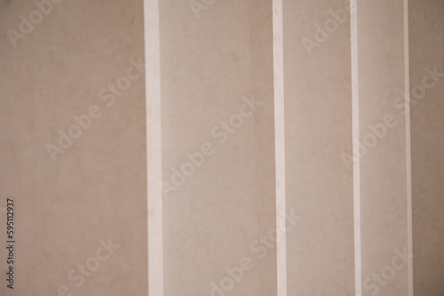 Obraz na płótnie Minimalistic modern interior with gypsum panels w salonie
