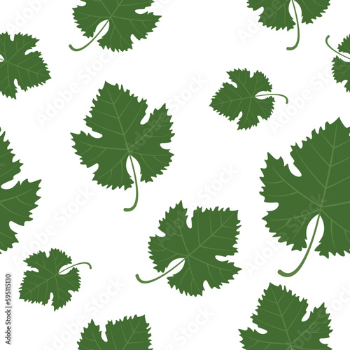 Green vine leaves seamless pattern