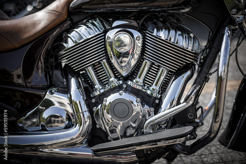 motocykl, motocyklowe, silnik, cylinder, chromowane © RobertM
