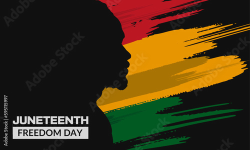  Juneteenth banner. Freedom day. 