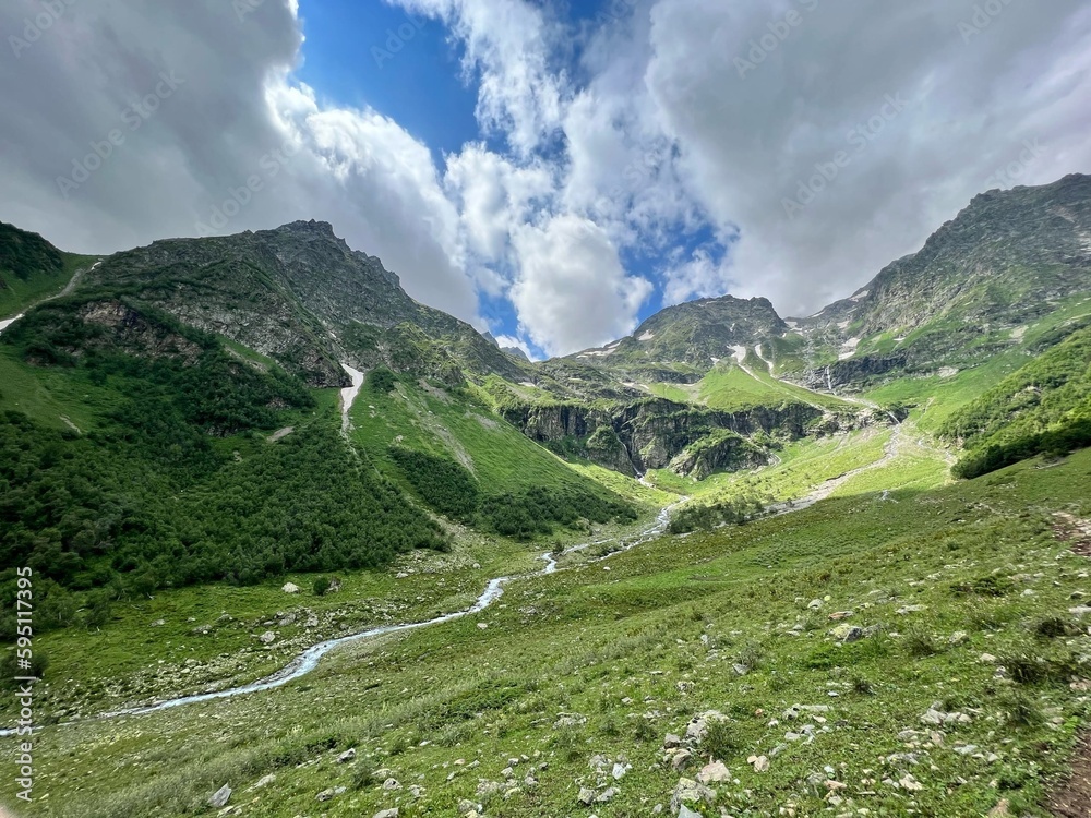 Naklejka premium swiss mountains landscape