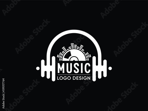 Modern headphone music beat icon business logo design