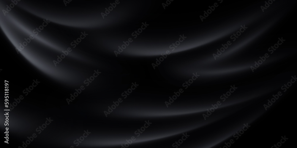 Fototapeta premium Black luxury fabric background with copy space