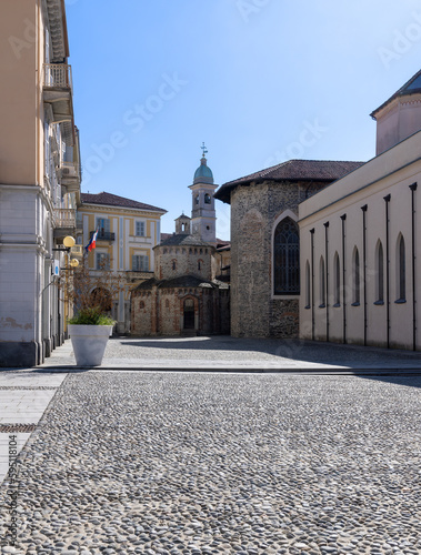 View of The Saint Giovanni the Baptisti - Piazza Duomo square in Biella Italy photo