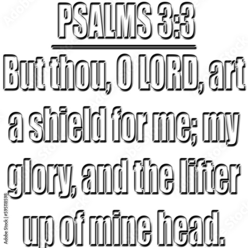 Psalm 3:3 | KJV Bible | But thou, O LORD, art a shield for me; My glory, and the lifter up of mine head. 4 I cried unto the LORD with my voice, photo