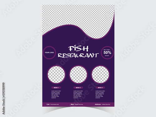 Fast food restaurant menu flyer design marketing web banner template design. Pizza, burger fast food Flyer poster pamphlet brochure cover design layout background with vector template in A4 size
