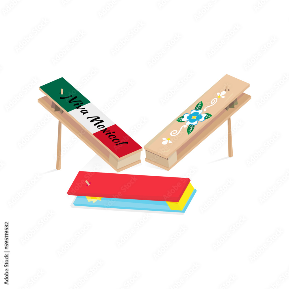 Φωτογραφία Traditional Mexican toy matraca with colorful and patriotic ornaments