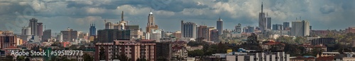 Breathtaking Nairobi CBD skyline - Kenyatta Centre, skyscrapers, and bustling streets. A vibrant and dynamic image of the city's commercial heart.