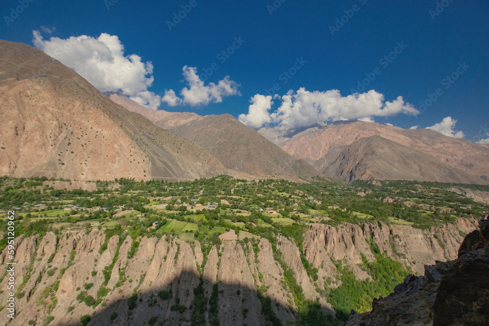 Beautiful scenery of Hunza Valley along Karakoram Highway, Gilgit Baltistan, Pakistan