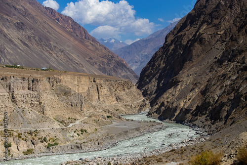 Beautiful scenery of Hunza Valley along Karakoram Highway, Gilgit Baltistan, Pakistan