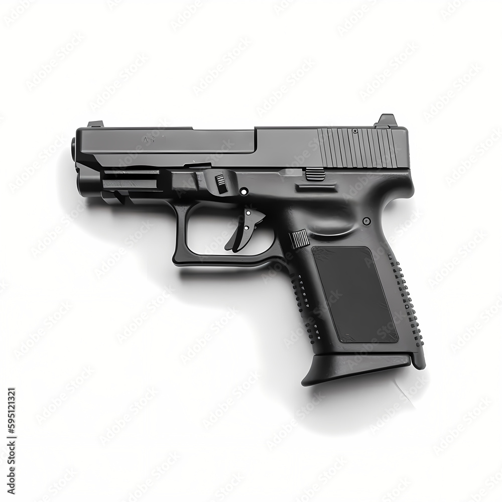gun isolated on white, pistol in white background gun isolated on white, pistol in white background